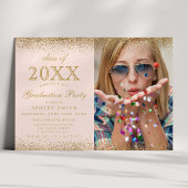 Invitation Parties scintillant Or moderne Blush Pink Photo Gr