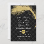 Invitation Parties scintillant or moderne Peacock Feather Mar<br><div class="desc">Parties scintillant Or moderne Peacock Feather Luxury Wedding Party Invitations.</div>