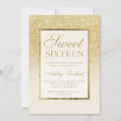 Invitation Parties scintillant or ombre ivoire élégant Sweet  (Devant)