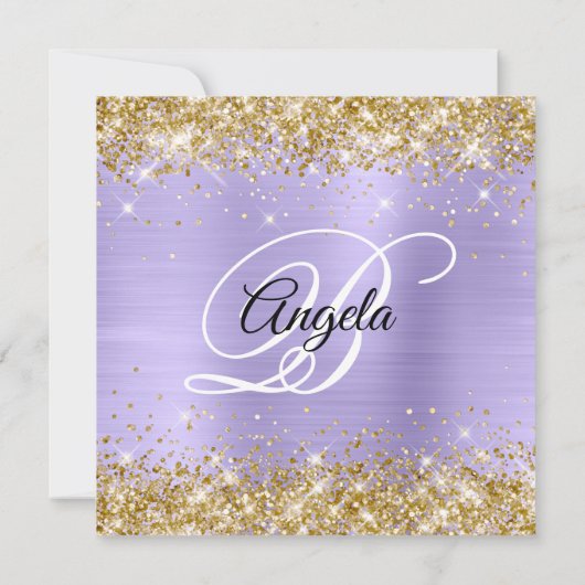 Invitation Parties scintillant or Pale Lavande Shimmer Monogr (Dos)