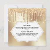 Invitation Parties scintillant or robe mariée élégant brillan (Dos)