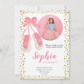 Invitation Parties scintillant or rose Ballerina | Fille Anni (Devant)