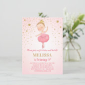 Invitation Parties scintillant or rose Ballerina | Fille Anni (Debout devant)
