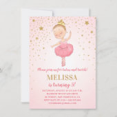 Invitation Parties scintillant or rose Ballerina | Fille Anni (Devant)