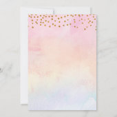 Invitation Parties scintillant or rose Bleu Bébé fille premie (Dos)