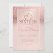 Invitation Parties scintillant or rose Bokeh Ombre, Tiara Swe (Devant)