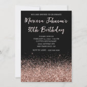 Invitation Parties scintillant or Rose brillant noir 30e anni (Devant)