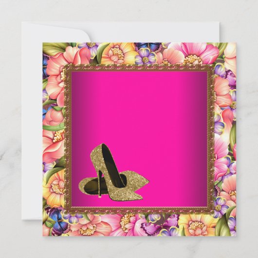 Invitation Parties scintillant or rose chaud Modèle de fête t (Dos)