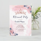 Invitation Parties scintillant or Rose chic Fleurs de couronn (Debout devant)