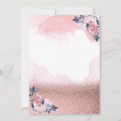 Invitation Parties scintillant or Rose chic Fleurs de couronn (Dos)