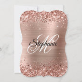 Invitation Parties scintillant or rose et Foil fantaisie Mono (Dos)