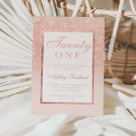 Invitation Parties scintillant or rose Faux élégant chic 21e<br><div class="desc">Une douche à parties scintillant en or faux rose moderne, assez chic et élégante ombre vingt un, avec bloc de couleur rose pastel blush vingt-et-unième anniversaire invitation avec or rose ombre motif s'effaçant sur un arrière - plan rose avec et élégant cadre or Parfait pour une princesse 21e anniversaire, parfait...</div>