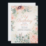 Invitation Parties scintillant or rose floral 21e anniversair<br><div class="desc">Joli printemps rose aquarelle floral et feuillage 21e anniversaire invitation avec parties scintillant or. Le texte est une police de script élégante. Contactez-moi pour obtenir de l'aide sur la personnalisation ou pour demander l'appariement ou la coordination des produits Zazzle pour votre parti.</div>
