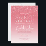 Invitation Parties scintillant or rose Glam Sweet sixteen Ann<br><div class="desc">Rose Parties scintillant or Glam Sweet sixteen Anniversaire Invitation</div>