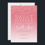 Invitation Parties scintillant or rose Glam Sweet sixteen Ann<br><div class="desc">Rose Parties scintillant or Glam Sweet sixteen Anniversaire Invitation</div>