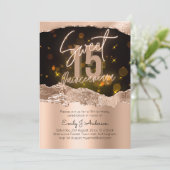 Invitation Parties scintillant or Rose glamour Quinceanera 15 (Debout devant)