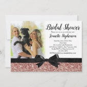 Invitation Parties scintillant or rose look ruban Fête des ma (Devant)