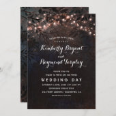 Invitation Parties scintillant or rose | Mariage campagnard r (Devant / Derrière)