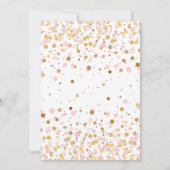 Invitation Parties scintillant or rose mignonne Confetti fill (Dos)