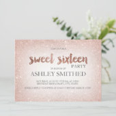 Invitation parties scintillant or rose ombre chic moderne Swe (Debout devant)
