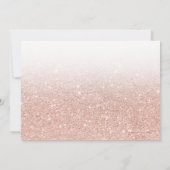 Invitation parties scintillant or rose ombre chic moderne Swe (Dos)