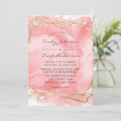 Invitation Parties scintillant or rose pâle Fairytale Mariage (Debout devant)