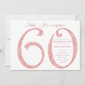 Invitation Parties scintillant or rose Surprise 60e anniversa (Devant)