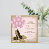 Invitation Parties scintillant or rose talons hauts Invitatio (Debout devant)