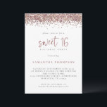 Invitation Parties scintillant or Rose tendance Sweet 16 fête<br><div class="desc">Parties scintillant or Rose tendance Sweet 16 Anniversaire fête. La parties scintillant Glam Faux borde le haut de chaque côté, et le doux 16 est dans un ensemble moderne. Personnalisez facilement le reste du texte à vos propres détails. Vous pouvez également modifier le texte et les couleurs arrière - plans...</div>