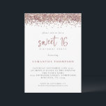 Invitation Parties scintillant or Rose tendance Sweet 16 fête<br><div class="desc">Parties scintillant or Rose tendance Sweet 16 Anniversaire fête. La parties scintillant Glam Faux borde le haut de chaque côté, et le doux 16 est dans un ensemble moderne. Personnalisez facilement le reste du texte à vos propres détails. Vous pouvez également modifier le texte et les couleurs arrière - plans...</div>