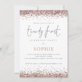 Invitation Parties scintillant or Rose tendance Vingt Premièr (Devant)