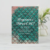 Invitation Parties scintillant or rose turquoise et rose Merm (Debout devant)