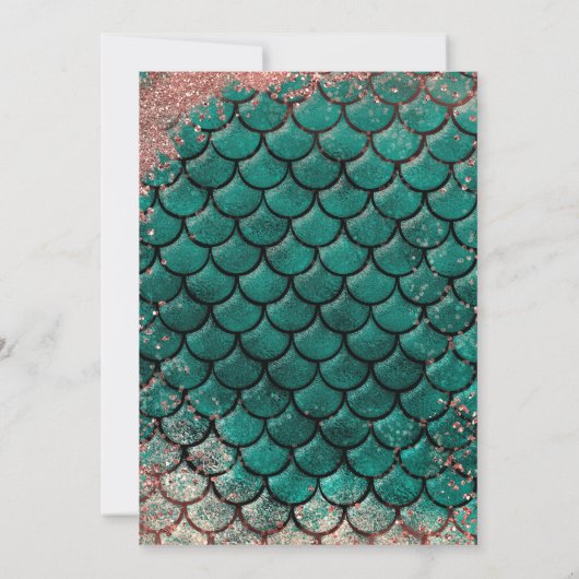 Invitation Parties scintillant or rose turquoise et rose Merm (Dos)