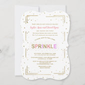 Invitation Parties scintillant or unique SPRINKLE Baby showe (Devant)