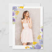 Invitation Parties scintillant or violet jaune floral photo S (Dos)