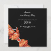 Invitation Parties scintillant Orange Diamond Bow Noir Annive (Dos)