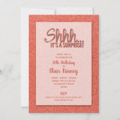 Invitation Parties scintillant orange SURPRISE Anniversaire (Devant)