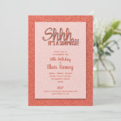 Invitation Parties scintillant orange SURPRISE Anniversaire (Debout devant)