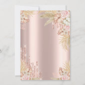 Invitation Parties scintillant, Pampas Fleurs de laiton doux  (Dos)