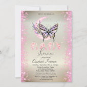 Invitation Parties scintillant papillon de lune Baby shower C (Devant)