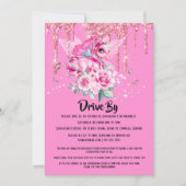 Invitation Parties scintillant papillon monicorne magique ros (Devant)