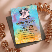 Invitation parties scintillant patinoire fête 8e anniversaire