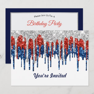Invitation Parties scintillant patriotique Drivers Anniversai