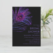 Invitation Parties scintillant Peacock Plumes violet Fête des (Debout devant)