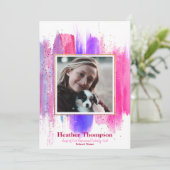 Invitation Parties scintillant peinte rose et violet étincell (Debout devant)