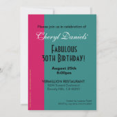 Invitation Parties scintillant Pennant Flags 30e anniversaire (Dos)