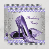 Invitation Parties scintillant Perles violet talons hauts Cha (Devant / Derrière)