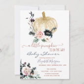 Invitation Parties scintillant Petites fleurs Citrouilles, Ba (Devant)