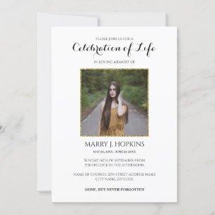 Invitation Parties scintillant photo Célébration de vie Invit