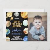 Invitation Parties scintillant photo Rocket Espace extra-atmo (Devant)